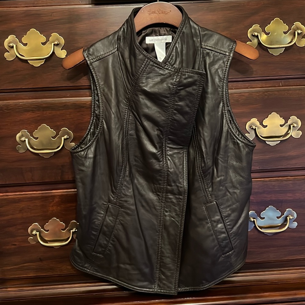 Black Genuine Leather Vest
